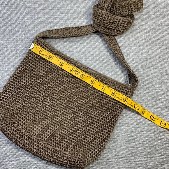 The Sak 90s Y2K Vintage Crochet Crossbody Bag Small Size Tan Brown - Picture 3 of 9